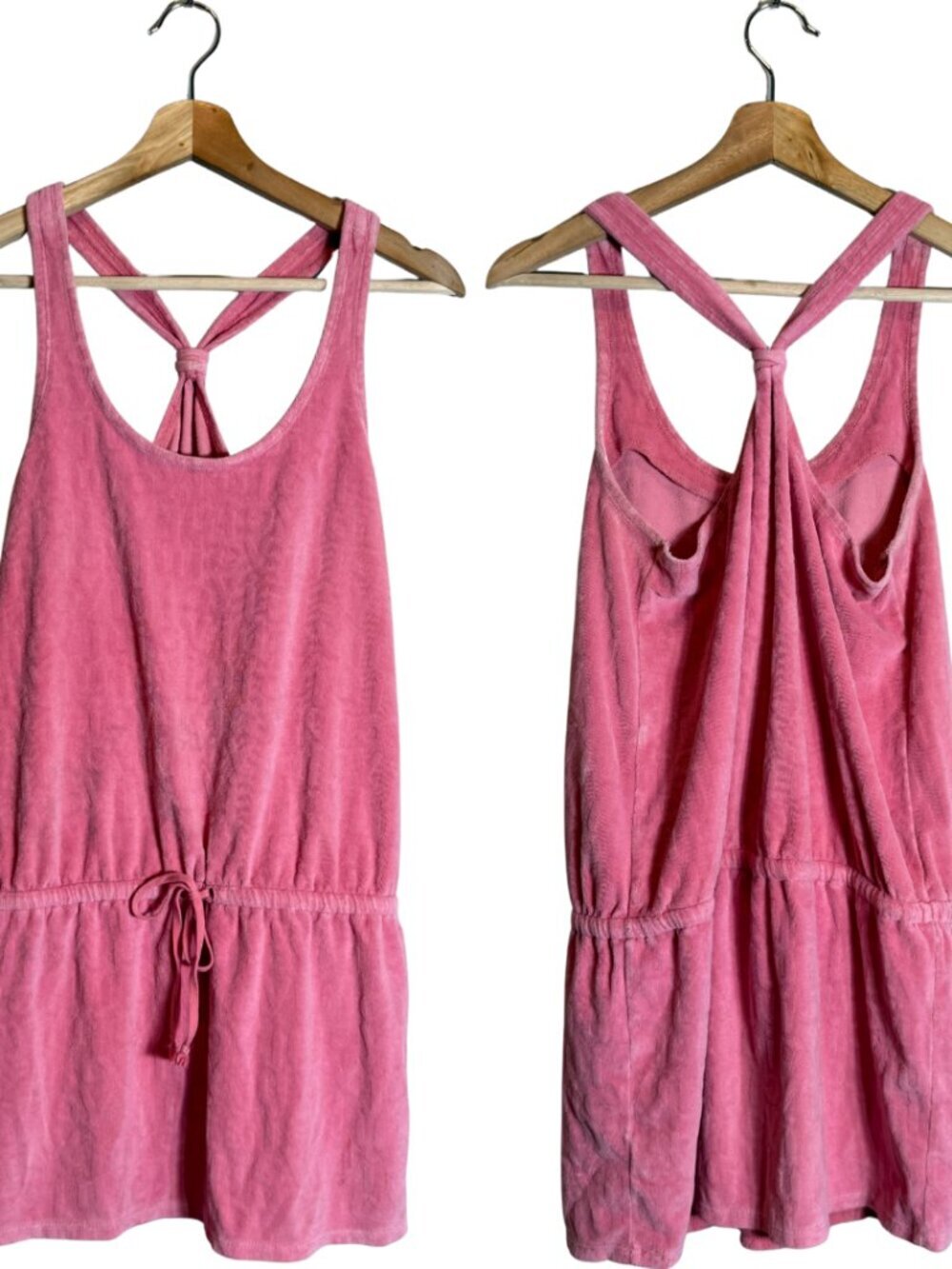 Y2K Juicy Couture Terrycloth Drop Waist Dress Women's Small Pink Swim Cover Up